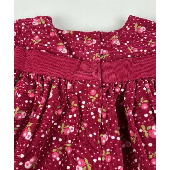 Gymboree Girl Dress Corduroy Bow Bunnies Snow Berry floral Pink 12-18 12 18 M - Picture 9 of 11